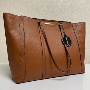 Steve Madden Brown Large Shoulder Tote Bag, Floral Interior